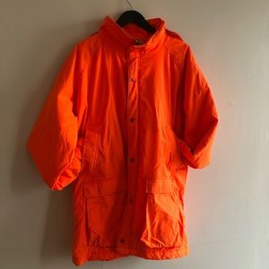 Hooded Wool Rich Neon Orange Coat High Vis 90